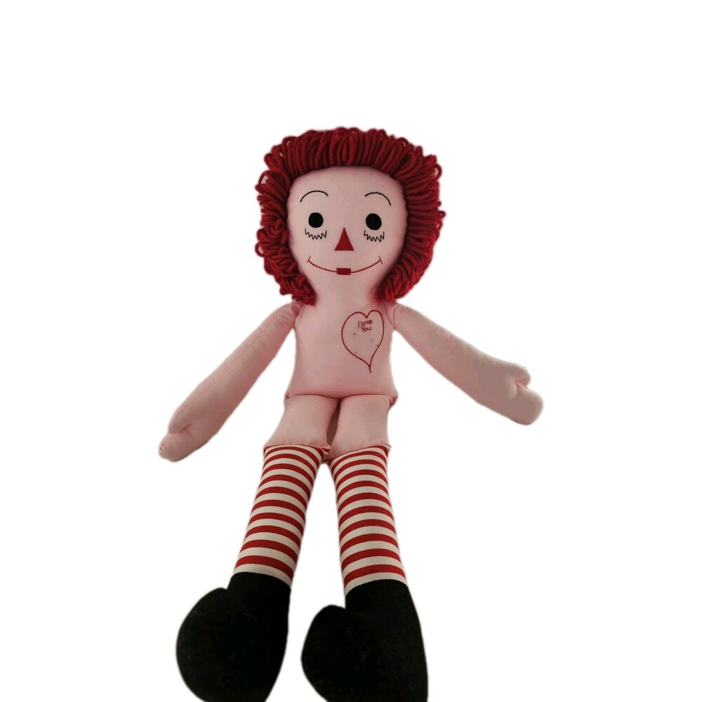 Raggedy Ann Doll Lg 30" Vintage Knickerbocker All Original w/Clothes I Love You